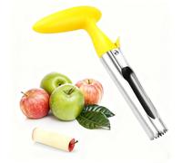 Apple Corer, Apple Corer Remover with ABS Handle and Serrated Stainless Steel Blade, Easy-to-Use Apple Core Remover for Suitable for Home and Kitchen use - Yellow