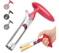 Apple Corer, Premium Stainless Steel Apple Corer Tool,Sturdy Ergonomic Handle, Easy to Use and Clean,Durable Apple Corer Remover for Pears, Bell Peppers, Fuji, Honeycrisp, Pink Lady Apples (red)