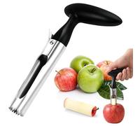 Apple Corer Remover, Apple Slicer Cutter, Apple Cutter with Serrated Stainless Steel Blade and Ergonomic ABS Handle, Easy to Clean & Use Apple Corer and Slicer (Black)
