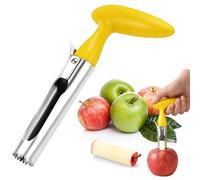 Apple Corer Remover, Apple Slicer Cutter, Apple Cutter with Serrated Stainless Steel Blade and Ergonomic ABS Handle, Easy to Clean & Use Apple Corer and Slicer (Yellow)