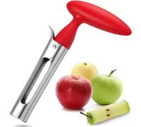 Apple Corer Remover - Fruit Corer - Stainless Steel - Easy-to-Use Kitchen Tool for Apples & Pears (Red)