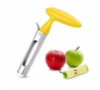 Apple Corer Remover, Stainless Steel Apple Corer with Serrated Blade & Ergonomic ABS Handle, Easy to Use Fruit Core Remover for Apples Pears, Durable Kitchen Tool, Yellow