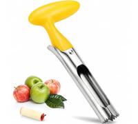 Apple Corer Remover, Stainless Steel Apple Corer with Serrated Blade & Ergonomic ABS Handle, Easy to Use Fruit Core Remover for Apples Pears, Durable Kitchen Tool, Yellow