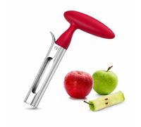 Apple Corer Remover, Stainless Steel Apple Corer with Serrated Blade & Ergonomic ABS Handle, Easy to Use Fruit Core Remover for Apples Pears, Durable Kitchen Tool, Red