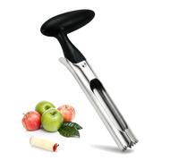Apple Corer Remover, Stainless Steel Apple Corer with Serrated Blade & Ergonomic ABS Handle, Easy to Use Fruit Core Remover for Apples Pears, Durable Kitchen Tool, Black