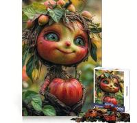 Apple Creature Holding A Apple Jigsaws 1000 Pieces for Teenagers Decompress Smooth Cut Fun Challenge Perfect Art (38x26cm)