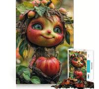 Apple Creature Holding A Apple Jigsaws 1000 Pieces for Teenagers Decompress Smooth Cut Fun Challenge Perfect Art (38x26cm)