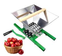 Apple Crusher, 7L Large Manual Grinder, Stainless Steel Fruit Scratter Pulper with Large Flywheel Handle, Homemade Cider Crusher for Fruits, Vegetables, Wine Apple Crusher, Cider Pressing