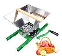 Apple Crusher Manual Fruit Grinder with Stainless Steel Hopper for Wine and Cider Making, 7L Grape Scratter Pulper
