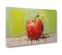 Apple Expressionism Canvas Print | Gallery Wrapped 30mm Frame Wall Art | 30x20 inches | Ready to Hang | Eclectic Still Life Picture | Living Room Bedroom Lounge Office