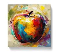 Apple Expressionism No.3 Canvas Print | Gallery Wrapped 30mm Frame Wall Art | 20x20 inches | Ready to Hang | Eclectic Still Life Picture | Living Room Bedroom Lounge Office