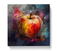 Apple Expressionism No.5 Canvas Print | Gallery Wrapped 30mm Frame Wall Art | 20x20 inches | Ready to Hang | Eclectic Still Life Picture | Living Room Bedroom Lounge Office