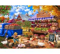 Apple Farm Jigsaw Puzzle 1000 Piece by Vermont Christmas Company - Puzzles for Adults & Families - Fully Interlocking & Randomly Shaped Pieces - 26 5/8" x 19 1/4"