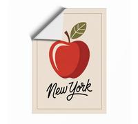 Apple for New York Retro Unframed Wall Art Print A3 (42×29.7cm), Wall Decor for Living Room, Bedroom, Office & Home, Art Gift