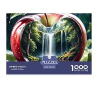 Apple Forest Waterfall Puzzle Game Gifts for Men Women 1000 Piece - Apple Waterfall Landscape Art The Whole Family Activity for Home Wall Decor70x50cm/1000pcs