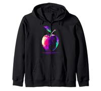 Apple Fruit Colorful Motif Art Design Zip Hoodie