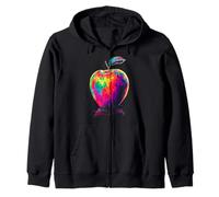 Apple Fruit Colorful Motif Art Design Zip Hoodie