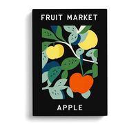 Apple Fruit Market Exhibition Vol.1 Canvas Print | Gallery Wrapped 30mm Frame Wall Art | 30x20 inches | Ready to Hang | Modern Still Life Picture | Living Room Bedroom Lounge Office