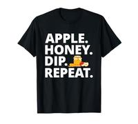 Apple Honey Dip Repeat Jewish New Year Holiday Rosh Hashanah T-Shirt