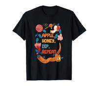 Apple Honey Dip Repeat Rosh Hashanah Jewish New Year Funny T-Shirt