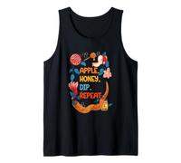 Apple Honey Dip Repeat Rosh Hashanah Jewish New Year Funny Tank Top