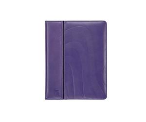 Apple iPad 2/3 Poro Leather Folio Case, Viewing Angles, Purple, Bumper Technology By Maroo
