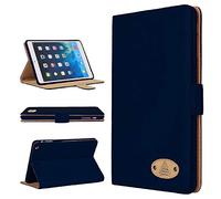 Apple iPad All Models/Genuine Luxury Executive Leather Case Gorilla Tech Brand Smart Protective Designer Cover with Stand in Retail Packing (Navy, iPad Mini 4)