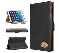 Apple iPad All Models/Genuine Luxury Executive Leather Case Gorilla Tech Brand Smart Protective Designer Cover with Stand in Retail Packing (Black, iPad Mini 5th Generation)
