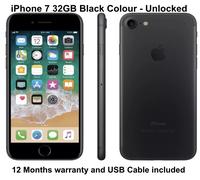Apple iPhone 7 - 32GB- BLACK Unlocked Smartphone - 12M Warranty - Good Condition [EEK: A]