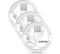 Apple iPhone Charger cables,【Apple MFi Certified】3 Pack Lightning to USB Cable (6.6FT) Fast Charging & Sync Cord for iPhone 12/12 pro/12mini/11/11 Pro/SE/X/XS/XR/8/7/6,iPad,Airpods and More -White