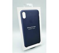 Apple iPhone XS Max Leather Back Case Cover Midnight Blue/Taupe/Black