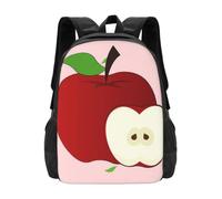 Apple Joy Design Backpack Unisex 15.6 Inch Laptop Black Oxford Daypack