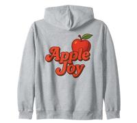 apple joy red fruit leaf autumn style Zip Hoodie