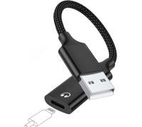 Apple Lightning to USB Adapter, External Sound Card, HiFi Audio Headphones Converter, Fit with MacBook, PC, Volume, Mic, Nylon Braided