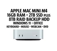 Apple Mac Mini M4 • 16GB • 2TB SSD • 16TB RAID Hub • Windows • Office • Extras