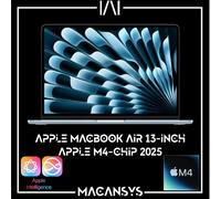 Apple 13" MacBook Air, M4, 16GB RAM, 8 Core GPU, 256GB, 2025 - Sky Blue, Blue