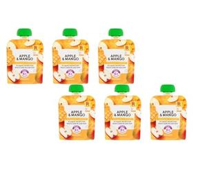 Apple & Mango Pouch 70g 6 Pack, Specially designed for babies from 6+ months, making it the perfect introduction to exploring new flavours.