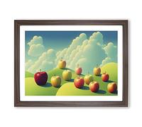 Apple Meadow Fruit Framed Print | A2 Walnut Framed Wall Art | Ready to Hang | Modern Food Picture | Living Room Bedroom Lounge Office