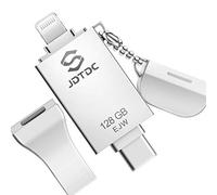 Apple MFi Certified 128GB Photo Stick for iPhone 16/15/14/12, USB Flash Drive 3 in 1 lightning USB C Memory Stick iPhone Photo Transfer Backup External Storage Pendrive for iPhone/iPad/Android/PC