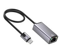 [Apple MFi Certified] 2 in 1 RJ45 Ethernet LAN Network Adapter with Charging Port, Lightning to E thernet Cable,1.6ft iPhone to RJ45 Ethernet Cord for iPhone iPad iPod Laptop,Supports 100Mbps