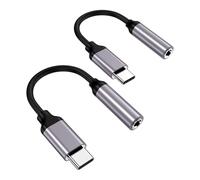 Apple MFi Certified 2 Pack USB C to 3.5mm Headphone Jack Adapter for iPhone 15/15 Pro/Pro Max/Plus, Type C Aux Dongle Adapter for Samsung Galaxy S23/S23/S22/S21Ultra, MacBook,Note