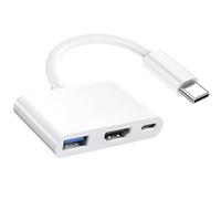 [Apple MFi Certified] 3 in 1 USB C to HDMI 8K@30Hz Adapter for iPhone 17/16/15, Type-C to HDTV Cord with 100W PD & USB 3.2 Port, Compatible with MacBook Pro/Air iPad Pro to TV Projector Monitor