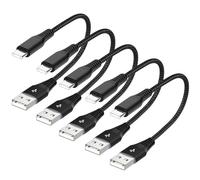 [Apple MFi Certified] 8 inch USB C Cable Short, 5-Pack USB A to USB C Cable Braided Type C Fast Charging Cable CarPlay Cord for Apple for Galaxy S24 Note, Pixel, iPhone 16 15 Pro Max iPad Air/Mini