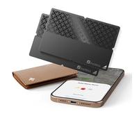 [Apple MFi Certified] Airtag Card Wallet Tracker, Ultra Thin Air Tag Work with Apple Find My (iOS Only), Long-Lasting, No Charging, Bluetooth GPS Item Finder for Luggage Passport Bags (2, 2p Black)