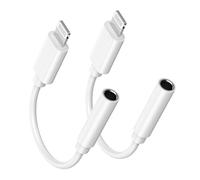 [Apple MFi Certified] Apple Lightning to 3.5 mm Headphone Jack Adapter for iPhone, 2 Pack iPhone Headphone Adaptor 3.5mm Aux Audio Converter Adapter Dongle Compatible with iPhone 14 13 12 11 XS XR X 8