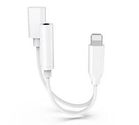 [Apple MFi Certified] Headphone Adapter for iPhone, 2 in 1 Lightning to 3.5mm AUX Audio + Charger Splitter Compatible with iPhone 12/11/XS/XR/X 8 7/iPad