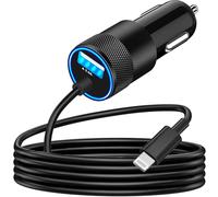 [Apple MFi Certified] iPhone Car Charger Fast Charging, Rombica 4.8A Dual USB Car Power Cigarette Lighter USB Charger Adapter with 6FT Lightning Cable for iPhone 14 13 12 11 Pro Max XS Mini XR SE iPad