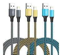 [Apple MFi Certified] iPhone Charger 3 Pack 10FT USB Lightning Cable Fast Charging Nylon Braided iPhone Charger Cord Compatible with iPhone 13/12/11 Pro Max/XS MAX/XR/XS/X/8/7/Plus/6S/6/SE/5S/iPad