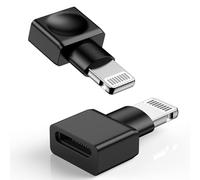 [Apple MFi Certified] iPhone Charger Extender Adapter, 2 Pack Lightning Male to Lightning Female Extender Adapter Dock for iPhone 14 13 12 11 Pro Max XS XR iPad, Support Charging and Data Sync, Black