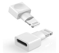 [Apple MFi Certified] iPhone Charger Extender Adapter, Lightning Male to Lightning Female Extender Adapter Dock for iPhone 14 13 12 11 Pro Max XS XR X 8 7, Support Charging and Data Sync, 2 Pack White